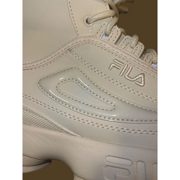 FILA DISRUPTOR BOOT FUR OFF WHITE IVORY LACE UP FUR LINING WOMENS BOOTS - Picture 7 of 16